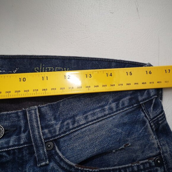 7 For All Mankind Slimmy Men's Size 30 Straight Leg Medium Wash Blue Jeans - Picture 14 of 16